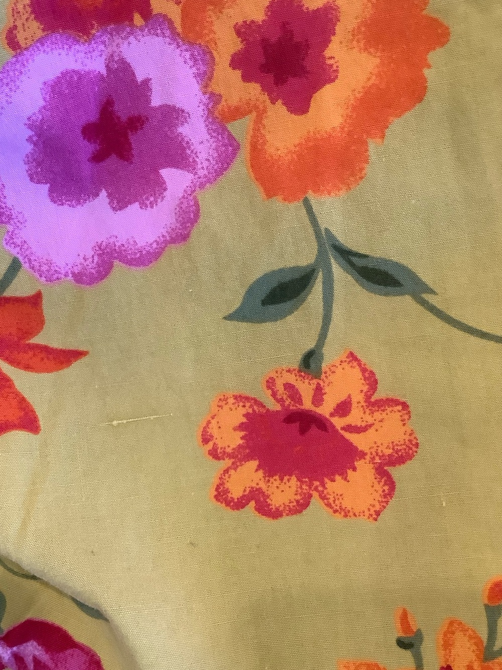 Bright Citrine with Pink & Yellow Floral Drawstring Capri Pants RS Plus Size 1X - Picture 12 of 16